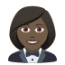 🤵🏿‍♀️ woman in tuxedo: dark skin tone display on JoyPixels